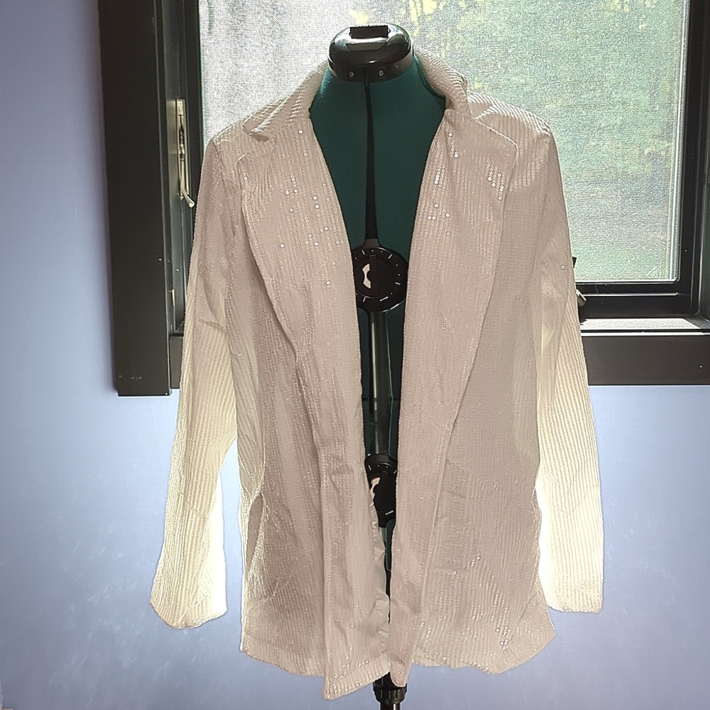 White Sequin Blazer. Women's size Medium